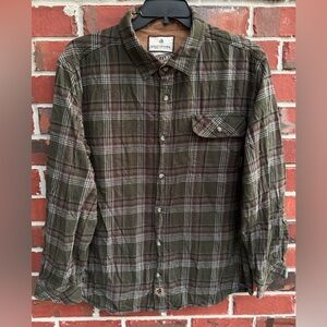 Legendary Whitetails The Original Buck Camp Green Plaid XL Flannel Shirt M4